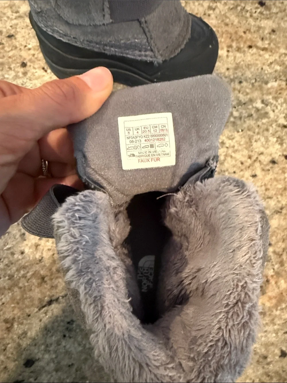 The North Face Kids Gray Winter Rain & Snow Boots with Pink Logo